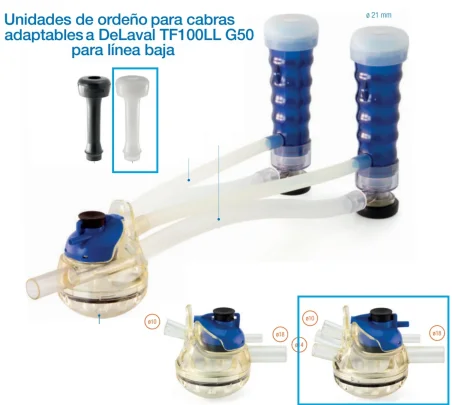Punto de ordeño completo adapt. Delaval G50 con colector Linea Baja TF100