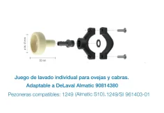 Juego lavado individual adapt. Delaval 90814380 . Pezoneras Almatic S10 ( 961403-01 )