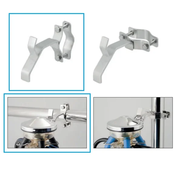Soporte de acero inoxidable para sujeccion de equipos de ordeño