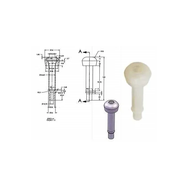 SILICONA PEZONERA PARA MAQUINAS DE ORDEÑO GALIA MODELO LARGO 