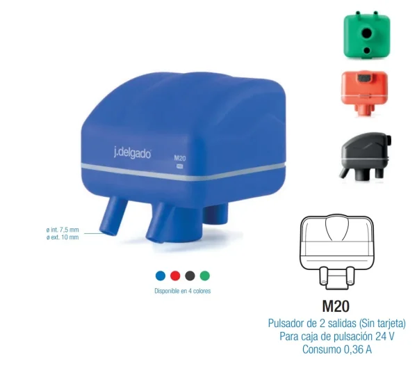 Pulsador electrónico FLACO M20 y M40 para caja de pulsacion , 24V , con dos o cuatro salidas