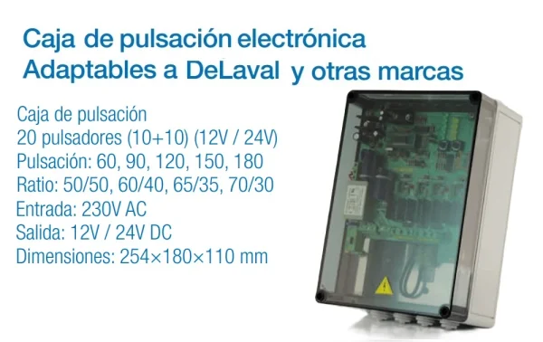 Caja de pulsacion para los pulsadores de la sala de ordeño