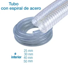 Manguera de leche para salas de ordeño con espiral de acero reforzada