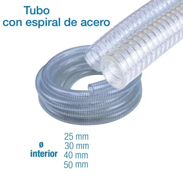 Manguera de leche para salas de ordeño con espiral de acero reforzada