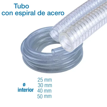Manguera de leche para salas de ordeño con espiral de acero reforzada