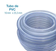 Manguera PVC de leche  Ø 16x25mm -  Punto de ordeño a tuberia o cantara