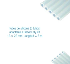 Tubos de silicona (5 tubos)  adaptable a Robot Lely A3  13 × 22 mm. Longitud  3 m