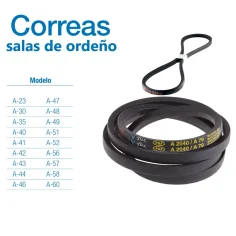Correa para grupos de vacio salas de ordeño