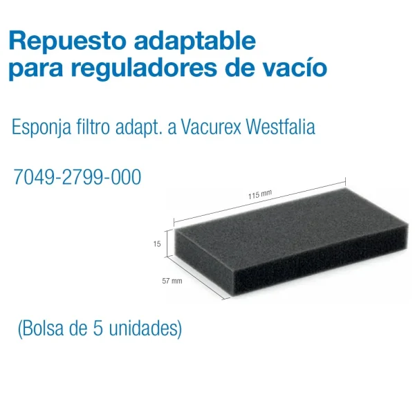Esponja filtro - servo adapt.  westfalia  (70492799000)  (BOLSA 5UD.)