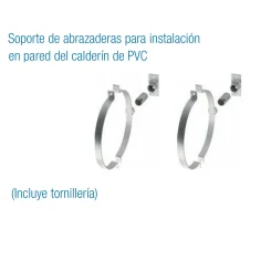 Soporte de abrazaderas para instalación en pared del calderín de PVC 10416 (Incluye tornillería)
