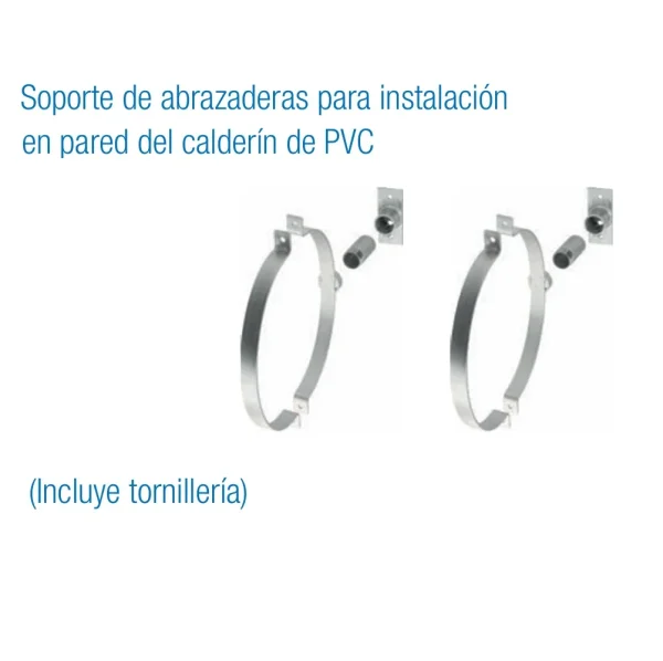 Soporte de abrazaderas para instalación en pared del calderín de PVC 10416 (Incluye tornillería)