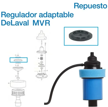 Repuestos adapt. para regulador de vacio Delaval MVR