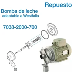 Respuestos para bomba de leche adaptable Westfalia 7038-2000-700