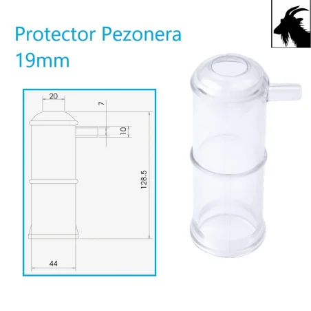Protector para pezoneras cabras 19mm , compatible con carros de ordeño y salas de ordeño