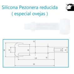 Pezonera Silicona reducida ( especial ovejas ) compatible con carros de ordeño y salas de ordeño