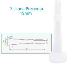 Pezonera Silicona cabras 19mm , compatible con carros de ordeño y salas de ordeño