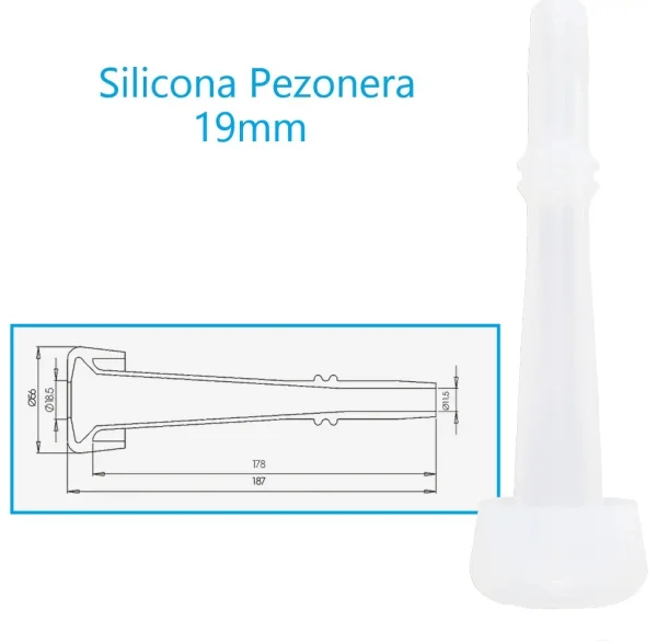 Pezonera Silicona cabras 19mm , compatible con carros de ordeño y salas de ordeño