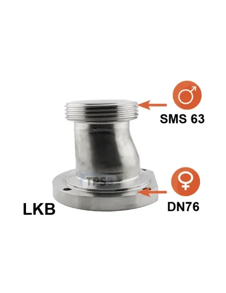 LKB DN76 medio cuerpo de válvula / SMS63 macho