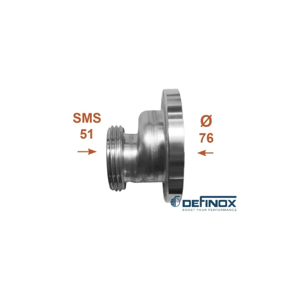 Medio cuerpo válvula Definox DN76 / macho SMS 51