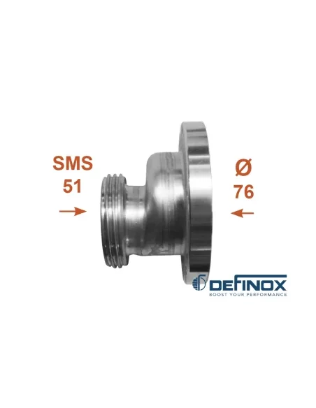 Medio cuerpo válvula Definox DN76 / macho SMS 51