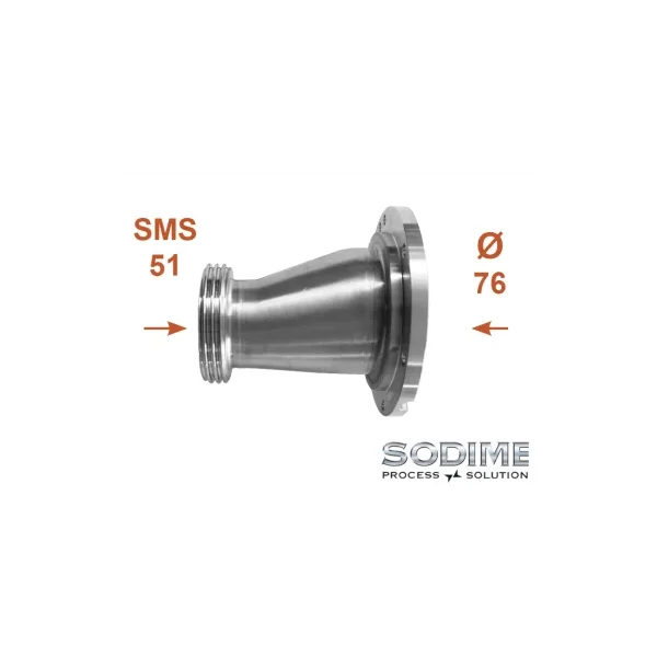Medio cuerpo de válvula Sodime 3’’ SMS Ø51
