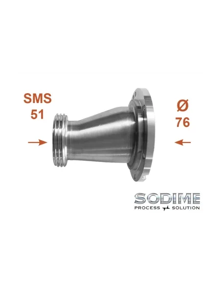 Medio cuerpo de válvula Sodime 3’’ SMS Ø51