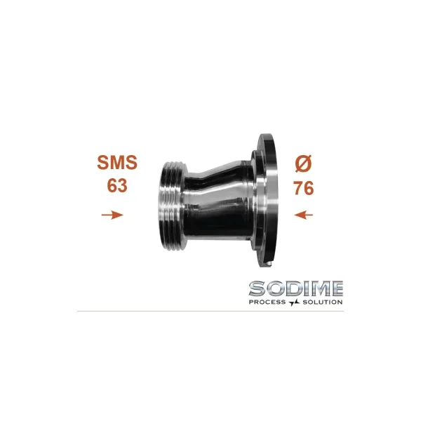 Medio cuerpo de válvula Sodime DN76/ macho SMS Ø63