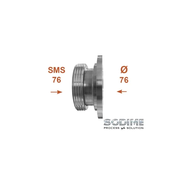 Medio cuerpo de válvula Sodime 3’’ SMS Ø63