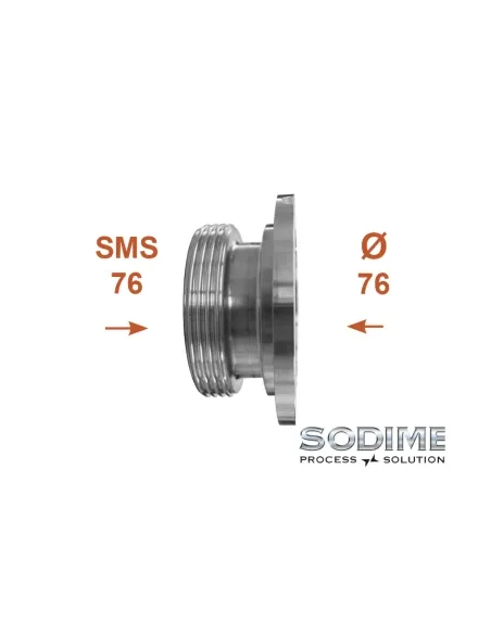 Medio cuerpo de válvula Sodime 3’’ SMS Ø63