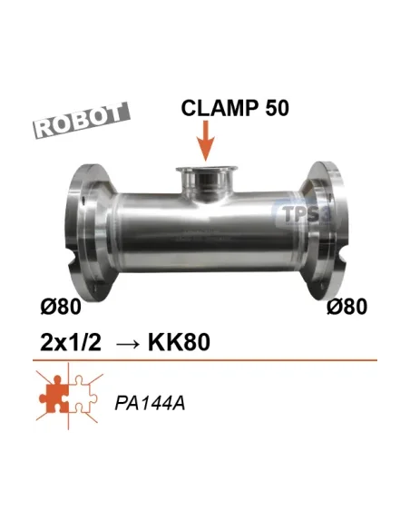 Manchette arrivée de lait 2x1/2 vanne KK80 - 1 x clamp 50