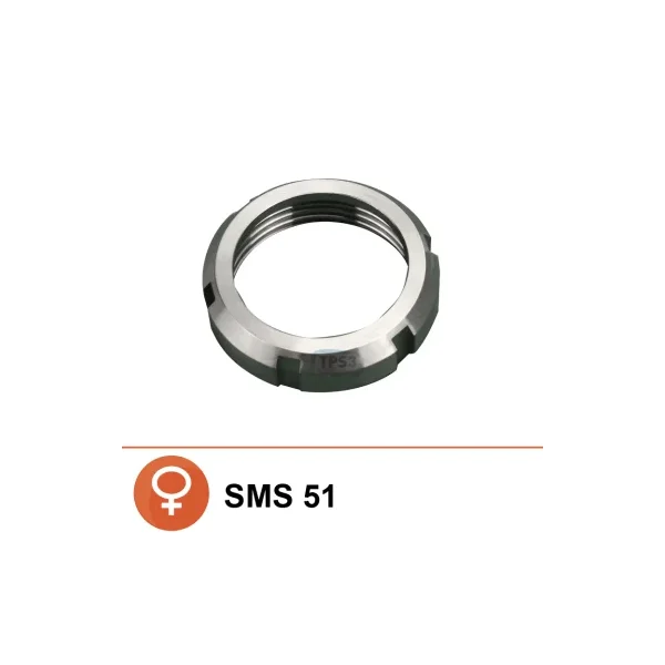 Tuerca hembra en acero inoxidable SMS Ø51