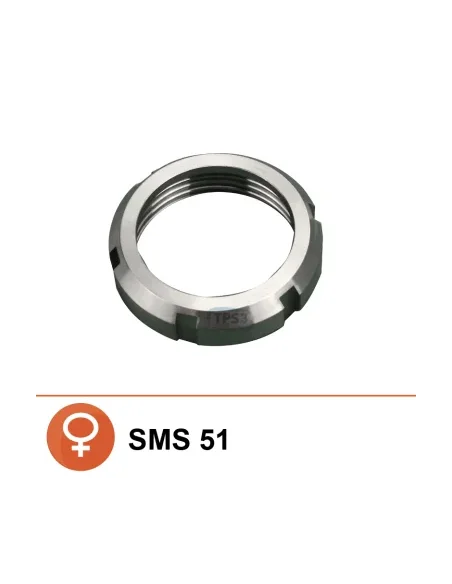Tuerca hembra en acero inoxidable SMS Ø51