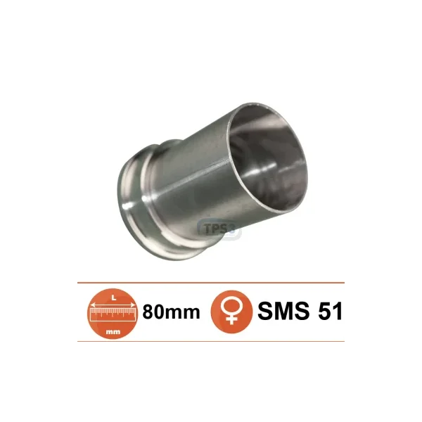 Extremo liso 51 con casquillo para tuerca SMS Ø51 L:100mm
