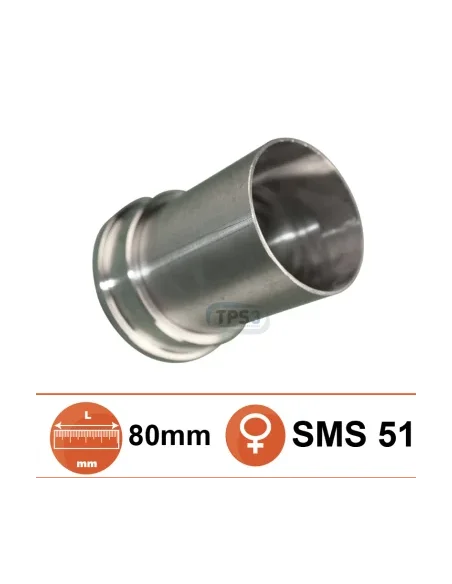 Extremo liso 51 con casquillo para tuerca SMS Ø51 L:100mm