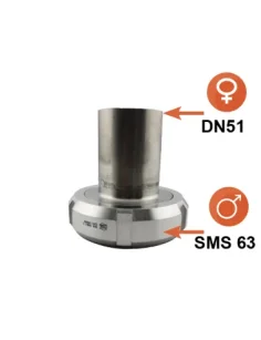 Salida de tanque recta reducida hembra SMS63 - DN51 lisa