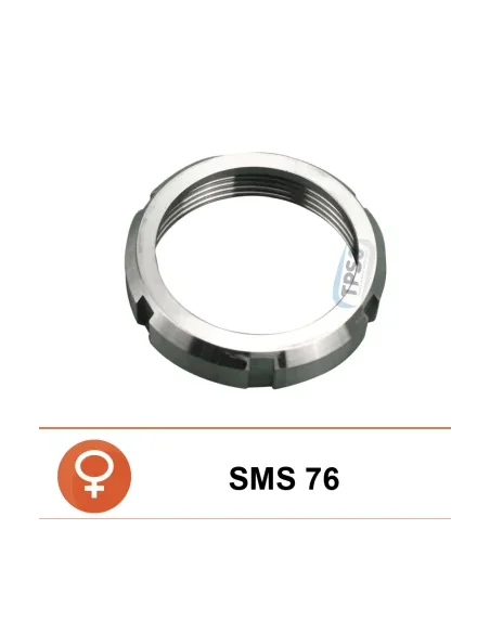 Tuerca hembra en acero inoxidable SMS Ø76