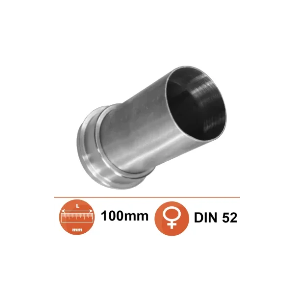 Extremo liso 50 con casquillo para tuerca DIN Ø50 L:100mm