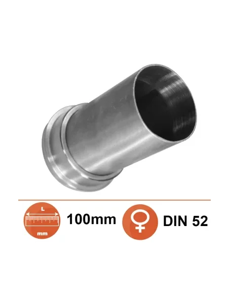Extremo liso 50 con casquillo para tuerca DIN Ø50 L:100mm