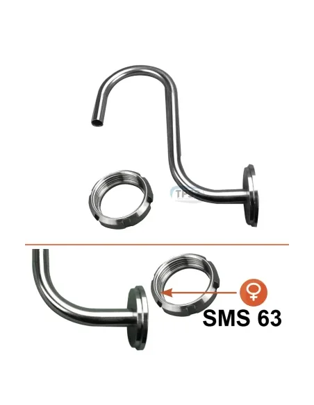 Cuello de cisne para exaccion de leche SMS Ø63