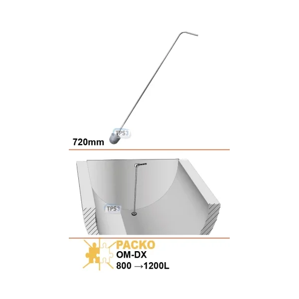 Vástago de válvula OM-DX 800L a 1200L (720mm)