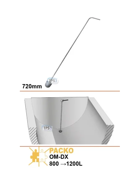 Vástago de válvula OM-DX 800L a 1200L (720mm)