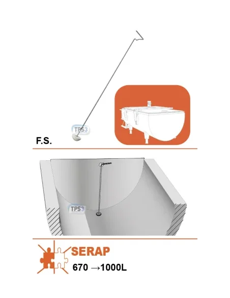 Tige de clapet F.S 670-1000L