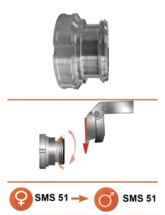 Junta "L" EPDM SMS Ø76 para LV497