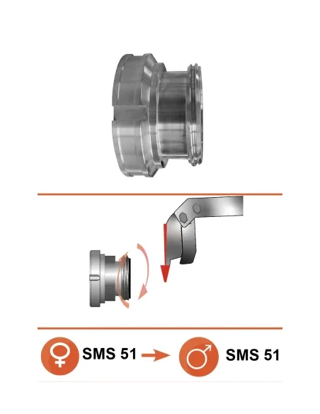 Junta "L" EPDM SMS Ø76 para LV497