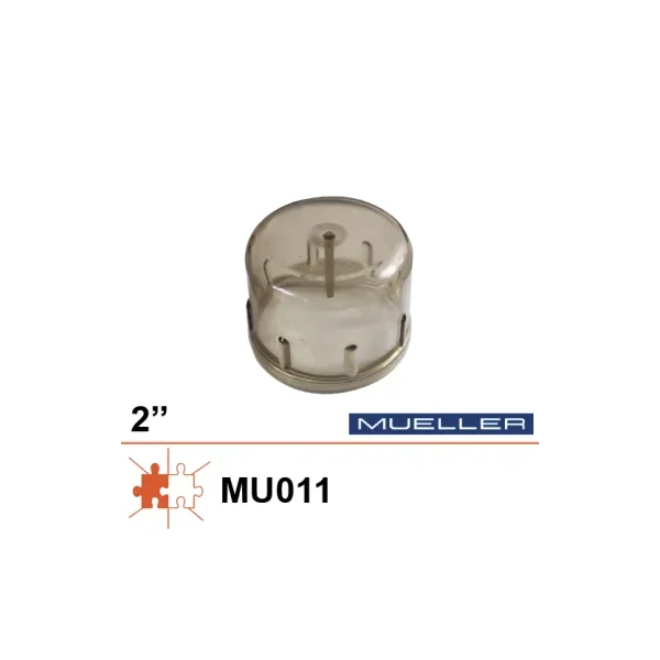 Tapa de plástico con punta roscada autolimpiante Mueller de 2''