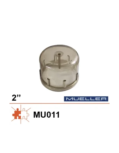 Tapa de plástico con punta roscada autolimpiante Mueller de 2''