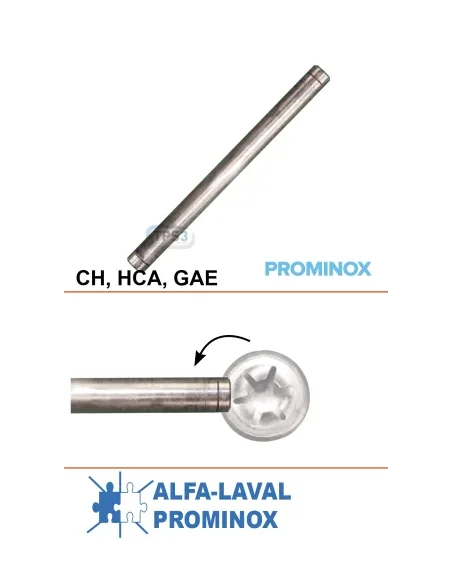 Eje de puerta para tapa de agulero de hombre, tanques Alfa-Laval & Prominox