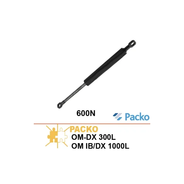 Muelle de gas de tapa 600N para tanques Packo OMDX 300L y OMIB-DX 1000L