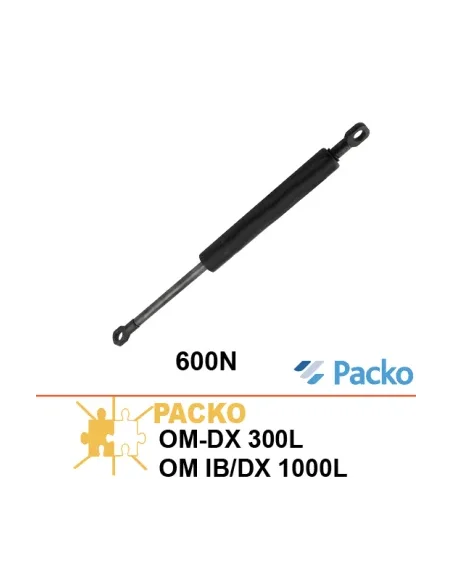 Muelle de gas de tapa 600N para tanques Packo OMDX 300L y OMIB-DX 1000L