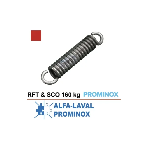 Resorte de tracción de bisagra 200Kg para tanques RFT/SCO Alfa-Laval/Prominox
